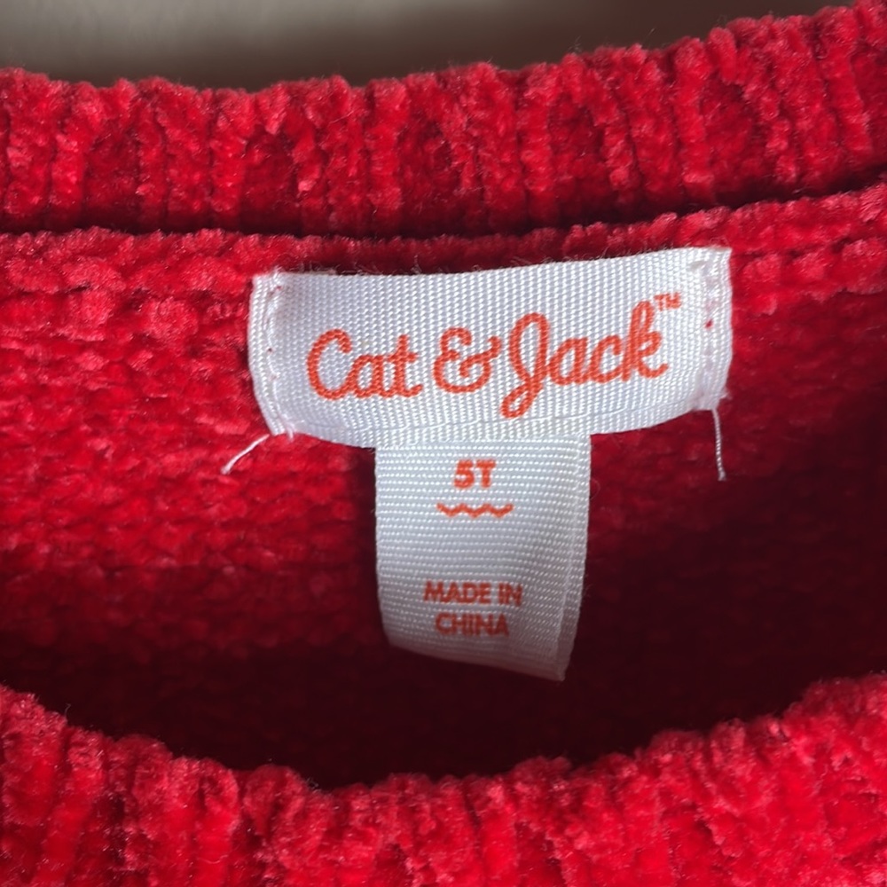 Cat & Jack Red Ruffle Sweater - Picture 3 of 3